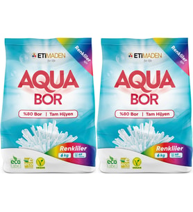 Boron AquaBor Matik Toz Çamaşır Deterjanı 12KG (Renkliler İçin) 80 Yıkama (2PK*6KG)