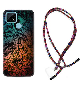 Realme C11 C21 C21Y C25Y C11 2021 Kılıf Boyun Asklı Rasta Silikon İşaretler Tuval 1716