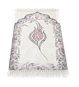 İnce Pamuk Çocuk Seccadesi Pembe- Lale 44x77 cm - 180 gr - Tesbih Hediyeli