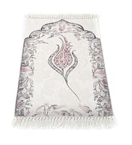 İnce Pamuk Çocuk Seccadesi Pembe- Lale 44x77 cm - 180 gr - Tesbih Hediyeli