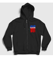 Presmono Unisex Siyah Blocks Gorillaz Fermuarlı Kapüşonlu Sweatshirt 54226tt
