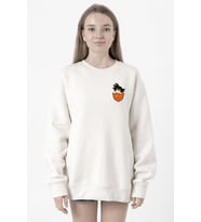 Dragon Ball Z Anime Son Goku Pocket Beyaz Kadın 2ip Sweatshirt