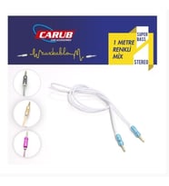 CARUB Universal Aux Giriş Kablosu 1 Metre (Beyaz)