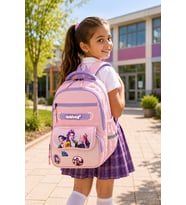 Kidsbag Kız Çocuk 3'lü Okul Çantası Seti Mor Pembe Desenli Sırt Çantası Beslenme Kalemlik Seti