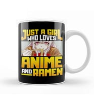 Just A Girl Who Loves Anime And Ramen Funny Foodie Kupa Bardak Porselen