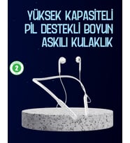 USB Şarjlı Uzun Ömürlü Boyun Askılı Bluetooth Kulaklık