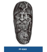 FF-263 ORTA BOY ADAM VE KARTAL DESEN GEÇİCİ DÖVME-TATTO
