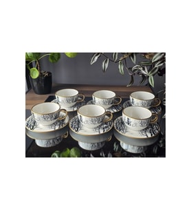 GRİ KAR 12 parça çay fincanı