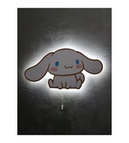 Ahşap Baskılı Çocuk Odası Gece Lambası, 38x20 cm, Eğlenceli Dekorasyon (Krem)