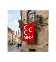 MHP (Milliyetçi Hareket Partisi) Bayrağı Premium Raşel Kumaş 150x225 Cm
