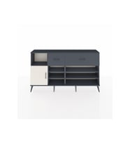 Arges Konsol 6 Raflı 2 Çekmeceli Tek Kapaklı  176x30x99 Antrasit-Aytaşı/Antrasit