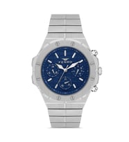 Ferro Quartz Çelik Gri Lacivert Kadran 42 mm Fonksiyonları Aktif Erkek Kol Saati