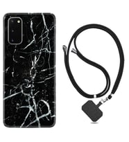 Samsung A02S A03S A10 A12 A13 A21S A22 Kılıf Boyun Askılı Silikon Black Marble 3 1382