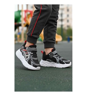 Slazenger Kelsy F Siyah-Kırmızı Çocuk Spor Ayakkabı