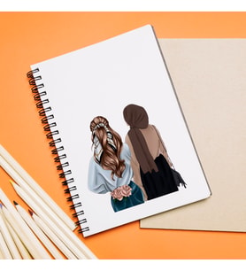 Kız Arkadaş ( Tesettürlü - Açık ) Tasarımlı Defter