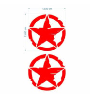 SEVGENT Skm Army Yıldız 13 X 13 Cm Kırmızı Sticker 2 Li