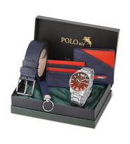 Polo Air Erkek Kombin Set Kol Saati Cüzdan Kartlık Kemer Anahtarlık Özel Kutusunda PL-0793E (Lacivert)