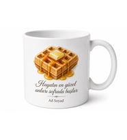 Waffle Temalı Baskılı Kupa Bardak Kahvaltı Severler İçin Özel Tasarım Hediye