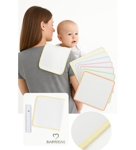 BABYDEN'S Unisex 10’lu Yenidoğan ve Bebek Emzirme ve Ağız Bezi %100 Pamuk, 20x20 cm Yumuşak Renkli Mendil (Beyaz)