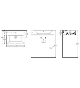ISVEA SİSTEMA Z FRAME DOLAP UYUMLU TEZGAH ÜSTÜ LAVABO 60 CM BEYAZ 10SF50060