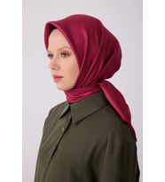 Klasik Desen İpek Twill Eşarp  - 2026 İlkbahar-Yaz (T)  4317 (Kırmızı)