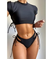 Angelsin Özel Tasarım Bikini Üstü (Siyah)
