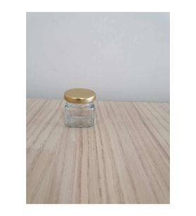 40cc Köşeli Şeffaf Cam,gold Kapak Kavanoz,mini Kavanoz,bal Kavanozu,süs Kavanozu,100 Adet