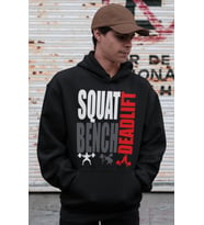 Squat Bench Deadlift Bodybuilding Fitness Gym Baskılı Unisex Oversize Sporcu Hoodie