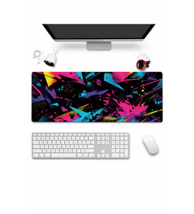 SonicTouch Klavye Mousepad 32x70cm Dikişsiz Pürüzsüz Sıvı Geçirmez Kaymaz Taban Retro Patlama