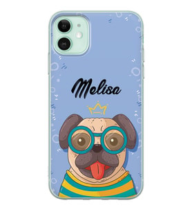 Gözlüklü Köpek Tasarımlı Şeffaf Telefon Kılıfı (Tüm Modeller Mevcuttur)