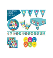 Baby Shark Doğum Günü Parti Seti 8 Kişilik Baby Shark Parti Seti