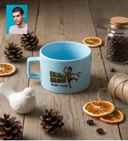 Kişiye Özel Karikatürlü Sarı Kırmızı Taraftar Lüks Pastel Fincan Doğum Günü Hediyesi