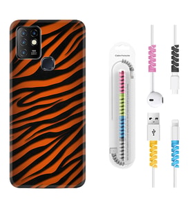 INFINIX Hot 8 9 10 11S Hot 10 Play 10T Kılıf Kablo Koruma Spiral Silikon Leopar Yeni 1676