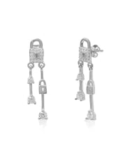 EMILIANO JEWELLERY 925 AYAR GÜMÜŞ ZİRKON TAŞLI KİLİT KÜPE