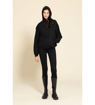 Oversize Kanguru Cepli Siyah Sweatshirt