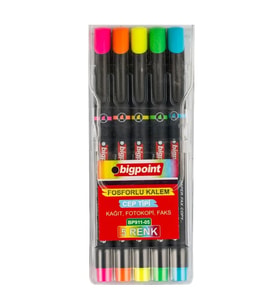 Bigpoint BP911 Fosforlu Kalem Cep Tipi (5 li Set)
