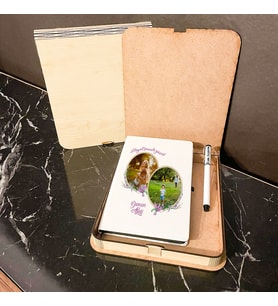 Hayat Seninle Güzel Fotoğraflı Ahşap Kutulu Defter Kalem Set