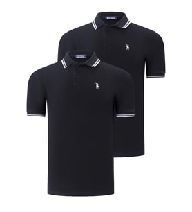 İKİLİ SET T8594 DEWBERRY ERKEK T-SHIRT-SİYAH-SİYAH
