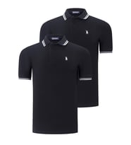 İKİLİ SET T8594 DEWBERRY ERKEK T-SHIRT-SİYAH-SİYAH