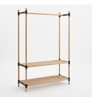 Nwood Modüler Ahşap Raflı Elbise Askısı Açık Gardrop 65x35x150