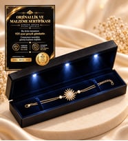925 Ayar Gümüş Kadın Bileklik Güneş Tasarımlı Premium Işıklı Kutulu