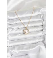 Northcity 316L Çelik Zincir Gold Zirkon Taşlı Yılbaşı Temalı Kadın Kolye 5886