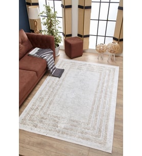 Dijital Kaymaz Yıkanabilir Krem Modern Salon Halısı Mutfak Halısı Koridor Halısı Yolluk HLN1615