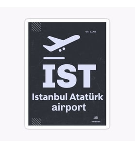 İstanbul Atatürk Hava Limanı 14 CM 2 Adet Sticker
