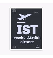 İstanbul Atatürk Hava Limanı 14 CM 2 Adet Sticker