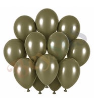 Zeytin Renk Lateks Retro Balon (30 cm) - 12 Adet