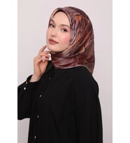 Levidor Kristal Eşarp Esinti Desen Mor Bej