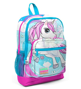 Coral High Pembe-Mavi Unicorn Desenli İlkokul ve Günlük Sırt Çantası - Kız Çocuk