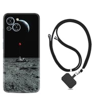 Reeder S23 Max Pro Kılıf Silikon Boyun Askılı İpli Desenli Silikon Astronoot Red Baloon 1608