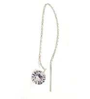 Swarovski Taşlı 925 Ayar Gümüş Zincir Tek Küpe